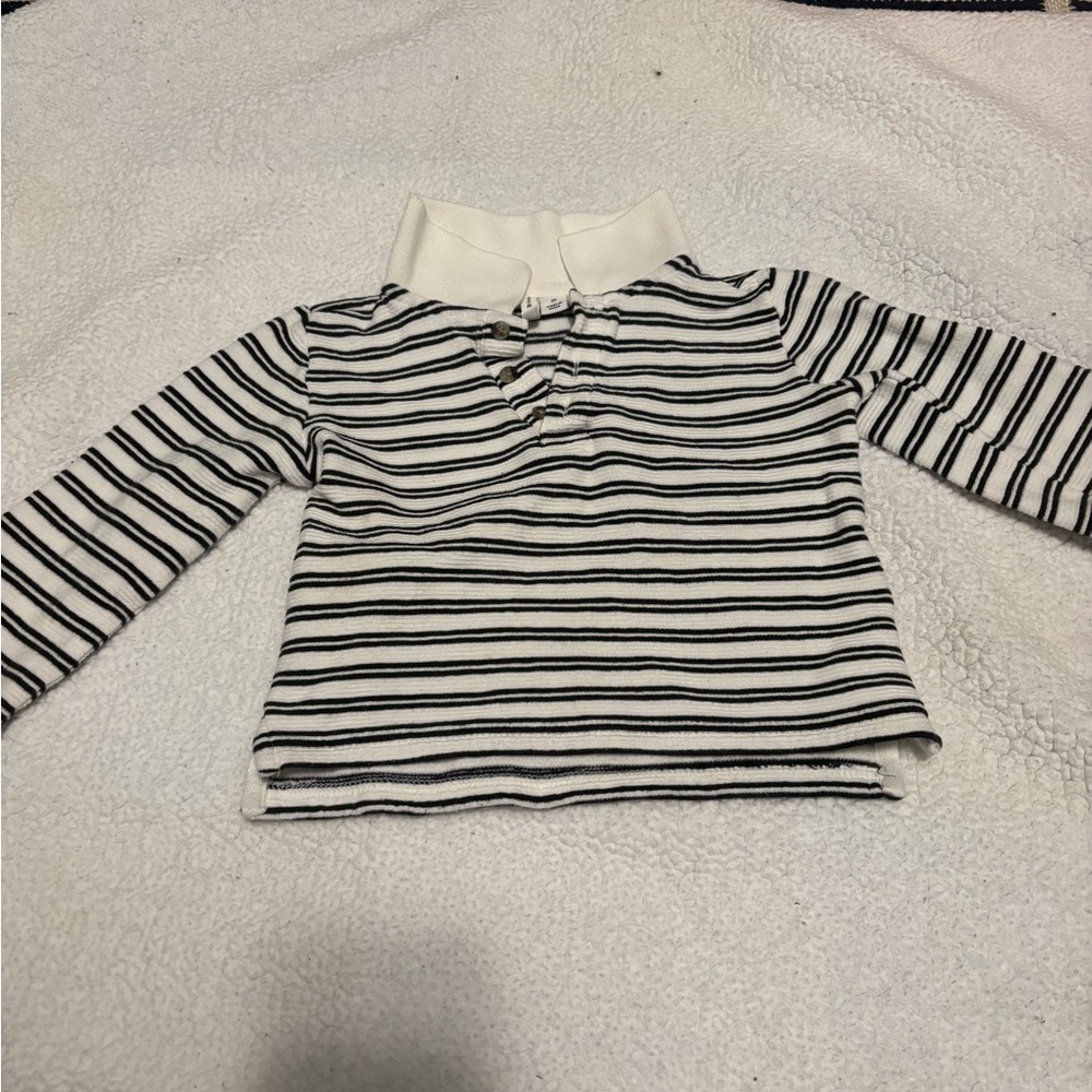 Striped Kids Long Sleeve Polo Shirt